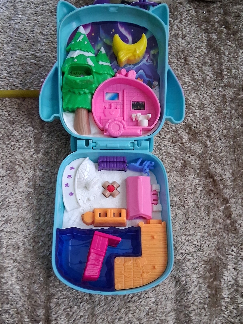 Kids Playset Compact Case - Blue and Pink Portable Toy